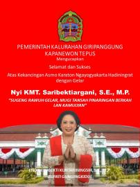 Ucapan Selamat dan Sukses Kepada Bupati Gunungkidul